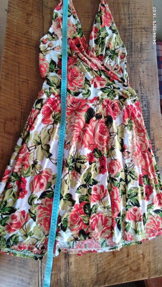 Vestito floreale estivo rosso e bianco