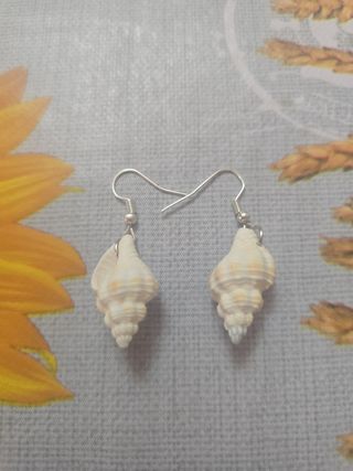 Pendientes echo.a mano de caracolas