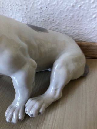 Figura Bulldog Ingles Heubach Porcelana