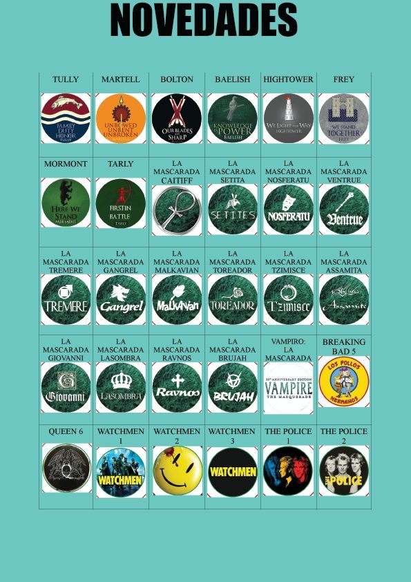 Chapas 25mm Queen lote de 5