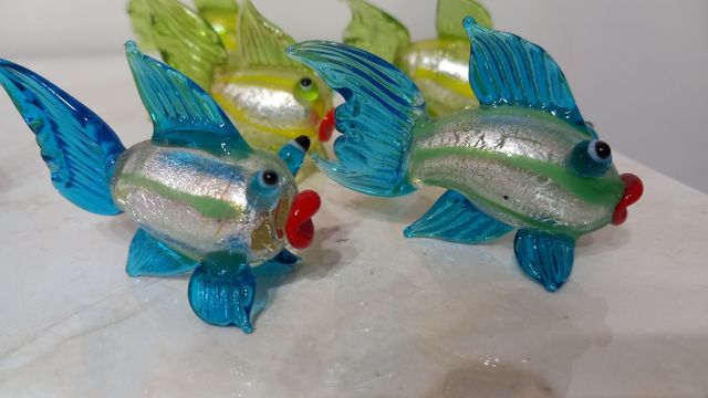 Pesci Murano vetro: lotto 7
Foglia argento 