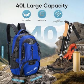 Mochila senderismo 40L azul