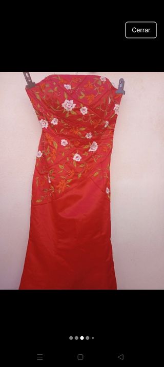 Vestido Rojo Largo Sonia Peña - Talla 40