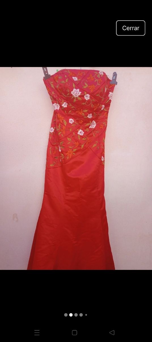 Vestido Rojo Largo Sonia Peña - Talla 40