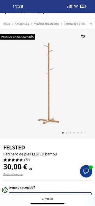 Perchero de pie bambú