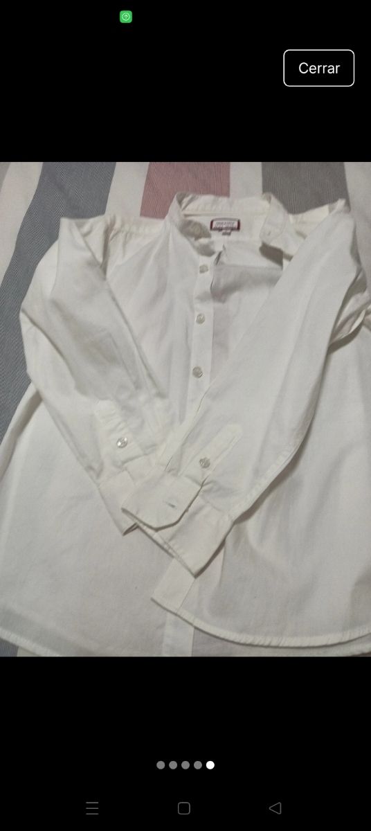 Camisa niño cuello mao blanca, talla 8_9 años, muy