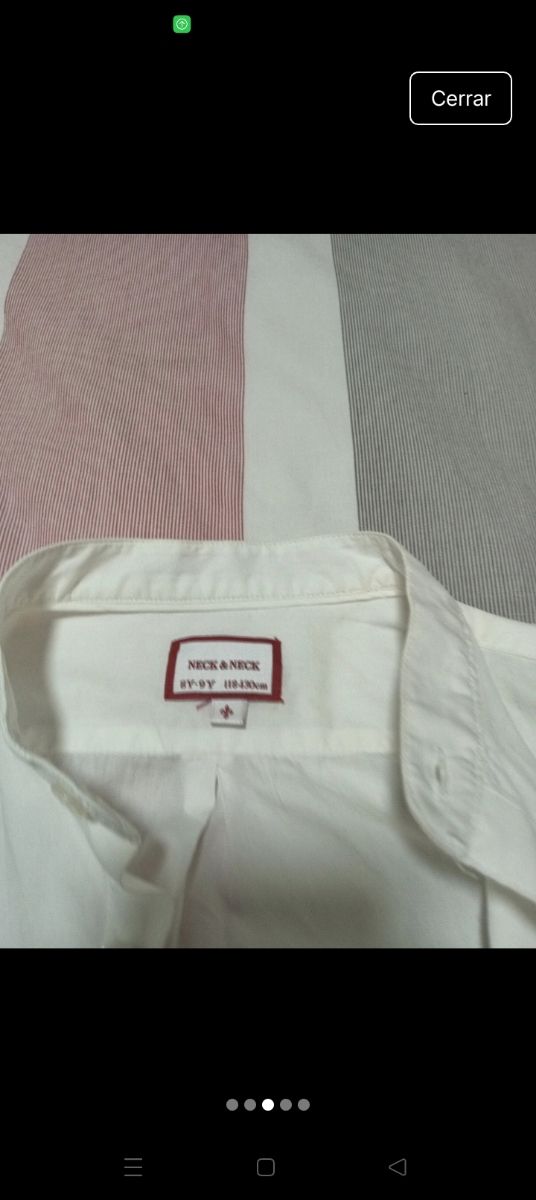 Camisa niño cuello mao blanca, talla 8_9 años, muy