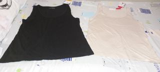 3 Camisetas tirantes - Blanco, Negro, Beige talla