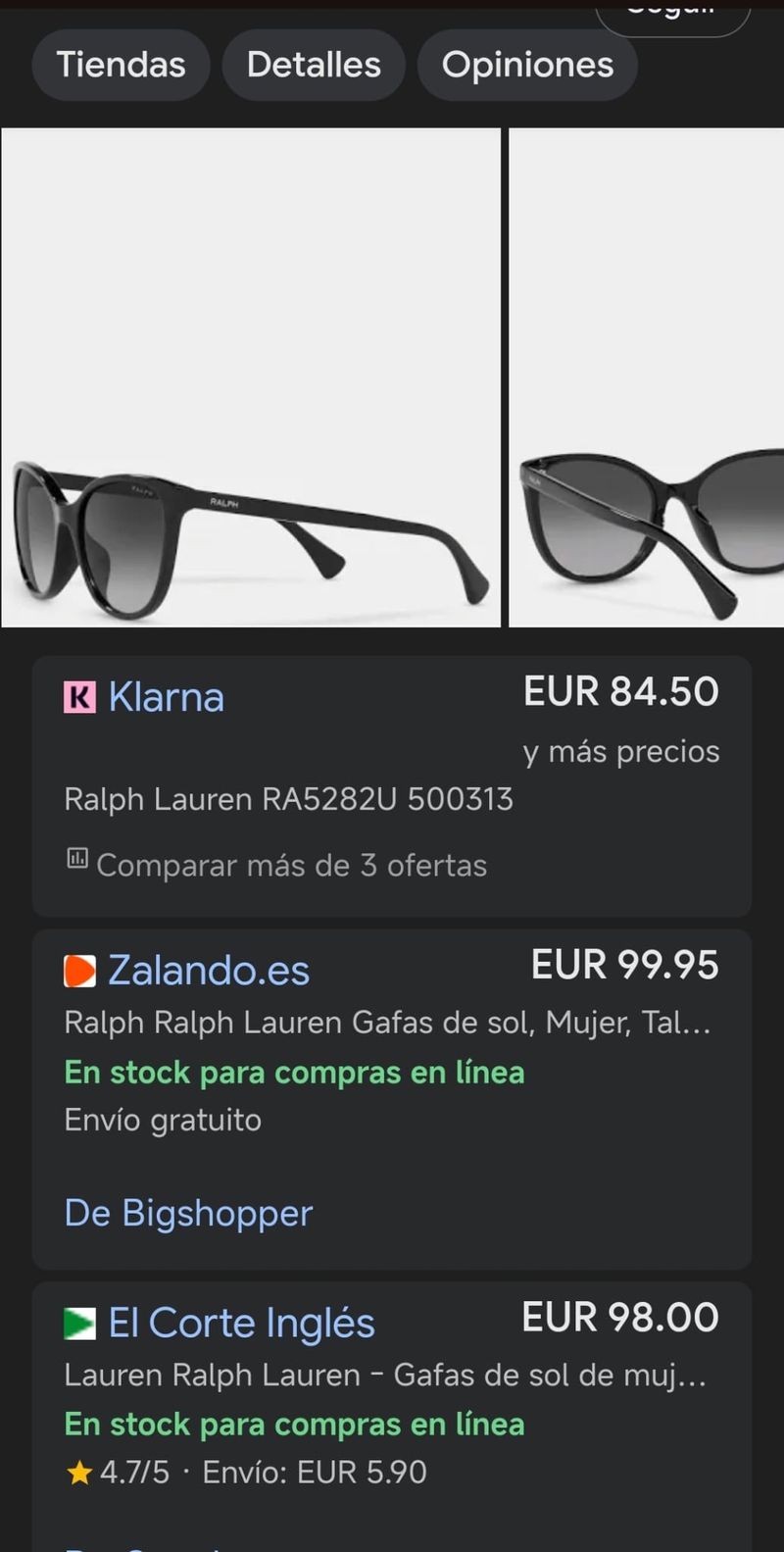 Accesorios El Corte Ingles Gafas De Sol Ralph Lauren Gafas De Sol