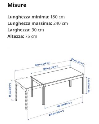 Tavolo bianco allungabile + 8 sedie