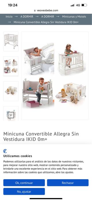 Mini cuna colecho convertible Allegra