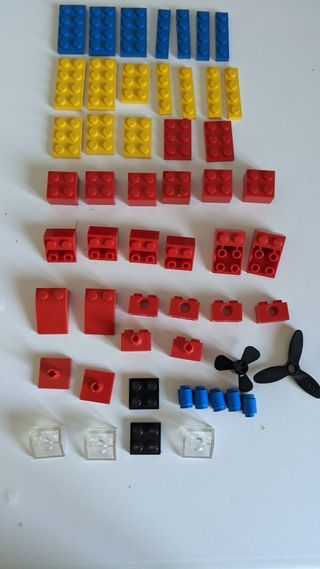 Lotto Pezzi LEGO misti Blu Gialli Rossi Neri Trasp