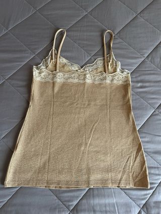 Canotta oro con pizzo