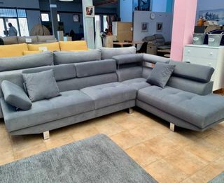 SOFA RINCONERA ELEGANTE EN GRIS INTENSO