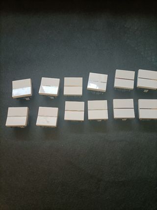 12 interruptores blancos bisel cromado - sin marco