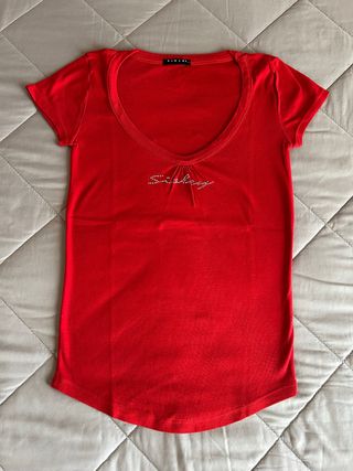 T-shirt Sisley rossa
