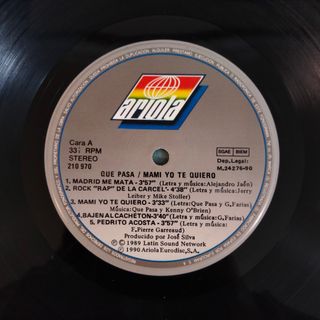 LP HIPHOP LATINO 1990 Vinilo Que Pasa