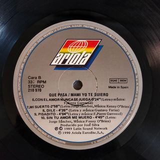 LP HIPHOP LATINO 1990 Vinilo Que Pasa