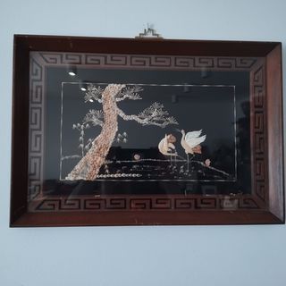 Cuadro chino artesano con nácar y conchas