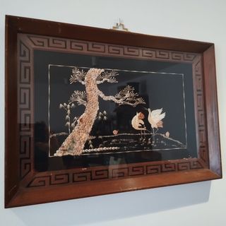 Cuadro chino artesano con nácar y conchas