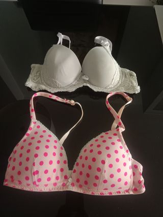 2 Sujetadores: Rosa y Blanco