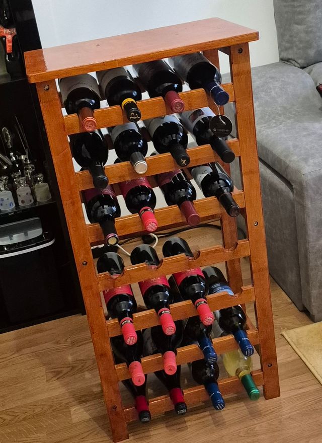 Botellero madera maciza 28 botellas