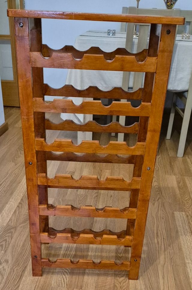 Botellero madera maciza 28 botellas