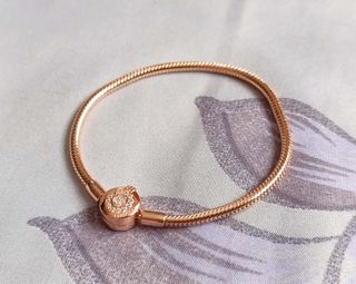 Pulsera plata oro rosado