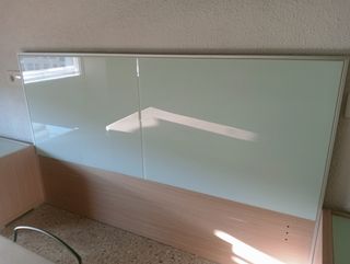 Cabecero cama madera cristal - beige