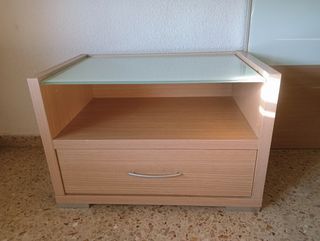 Cabecero cama madera cristal - beige