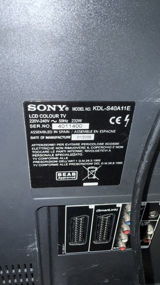 TV Sony Bravia KDL -S40A11E