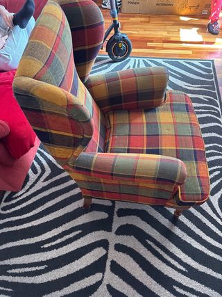 Butaca a cuadros multicolor