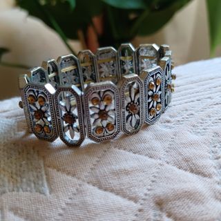 Pulsera elástica plata circonitas