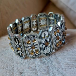 Pulsera elástica plata circonitas