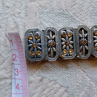 Pulsera elástica plata circonitas