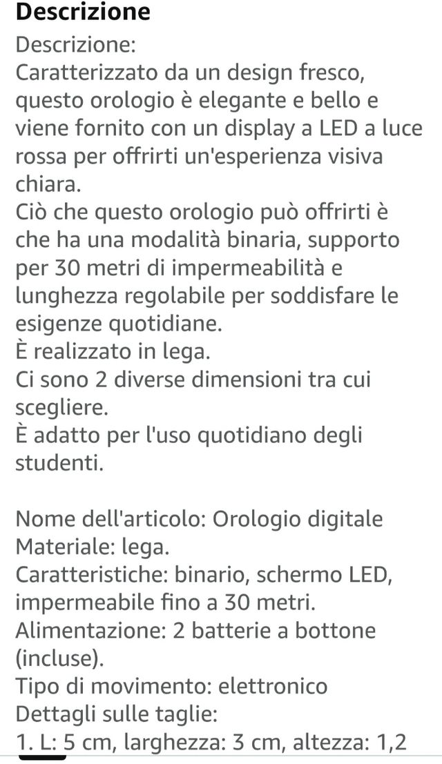 Orologio LED digitale nero