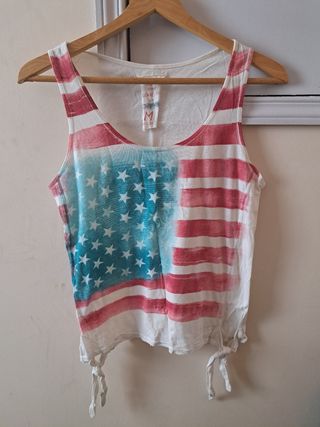 Camiseta tirantes bandera americana 