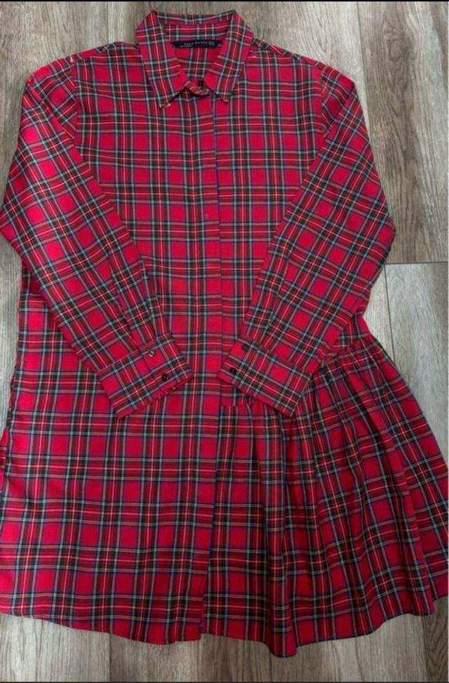 Vestido Zara cuadros rojos