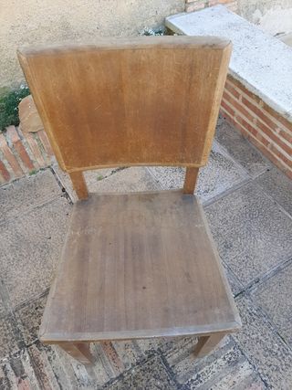 Silla madera marrón vintage. Diseño sueco.Vintage