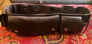 Riñonera cuero piel bushcraft Cartuchera caza 