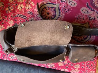 Riñonera cuero piel bushcraft Cartuchera caza 