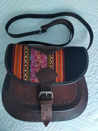 Bolso bandolera cuero Perú
