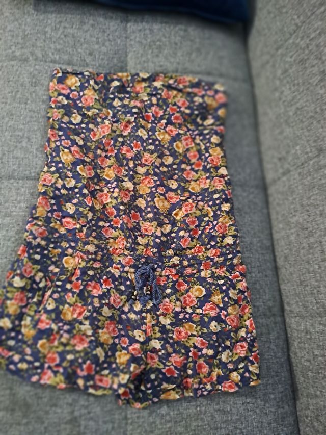 Mono corto floral azul