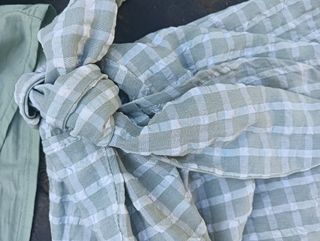 Conjunto Mango - blusa y falda aguamarina