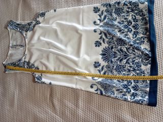 Vestito Promod bianco e blu, tg 44