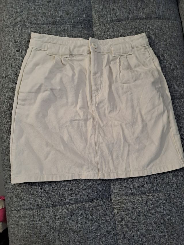 Mini Falda Vaquera Beige