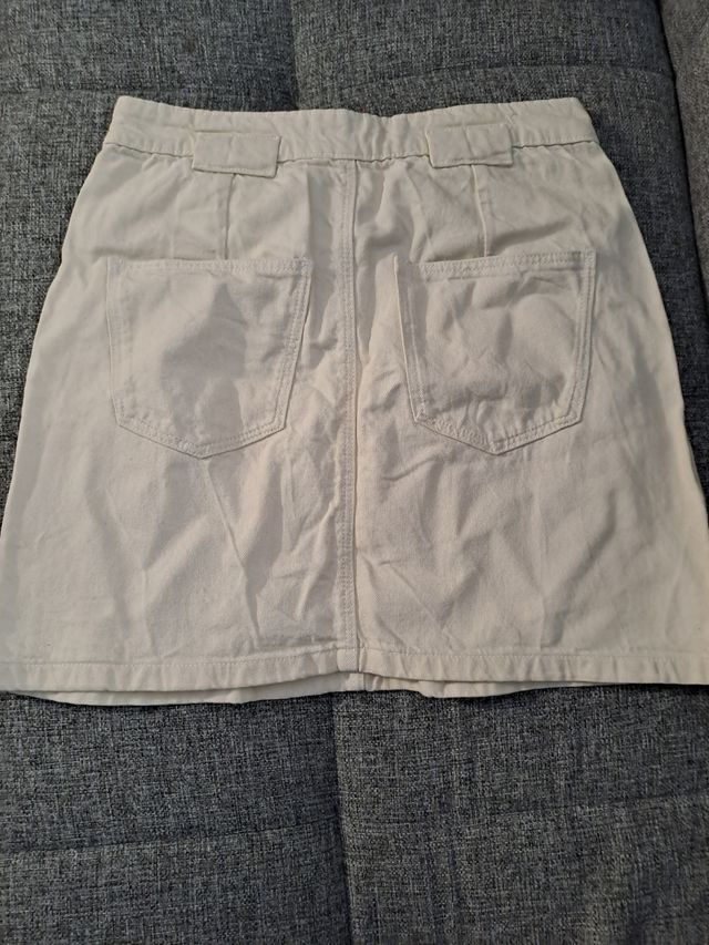 Mini Falda Vaquera Beige