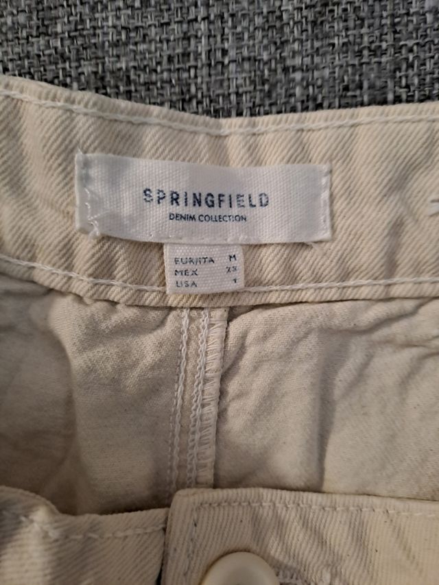 Mini Falda Vaquera Beige