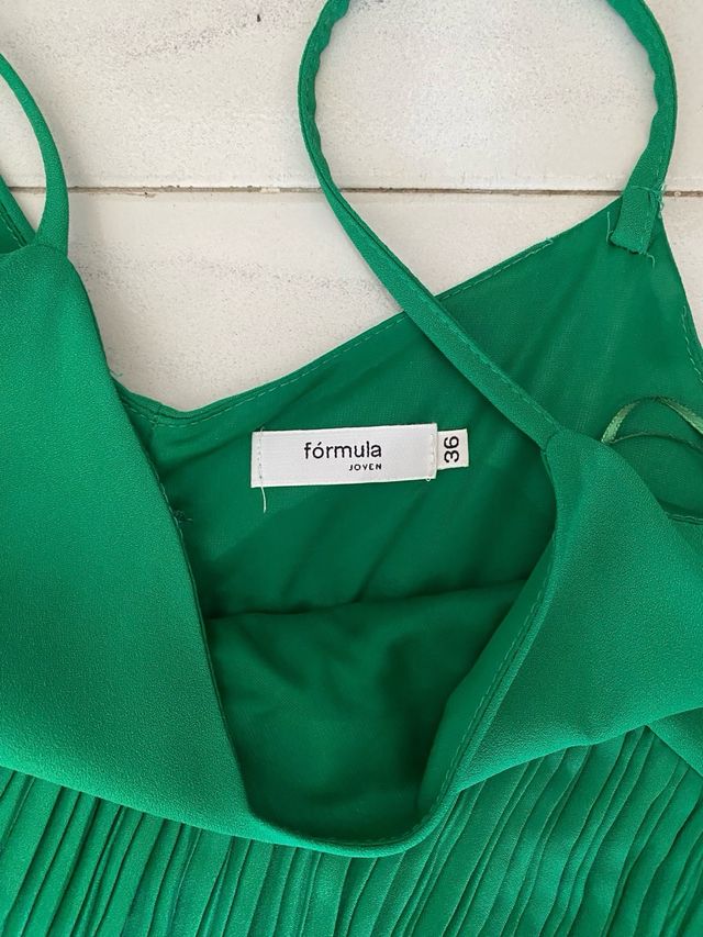 Mono plisado verde - elegante