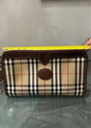 BORSA DA TOILETTE VINTAGE DA UOMO BURBERRY CLUTCH NOVA CHECK